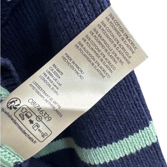 New Free People Navy Stripe Easy Street Crop Sweater Women’s Size XS - Picture 6 of 6